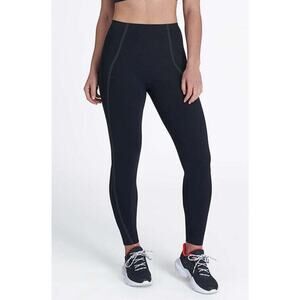 Spanx Large Black Leggings Every Wear Active Mesh Contour Printed Power Shaping